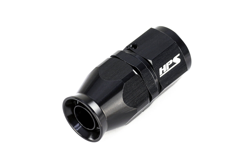 HPS Performance Straight/ 30-180 Degree 3-10 Compression Teflon Hose End to AN Female for Stainless Steel Reinforced PTFE Hose, Aluminum, Black