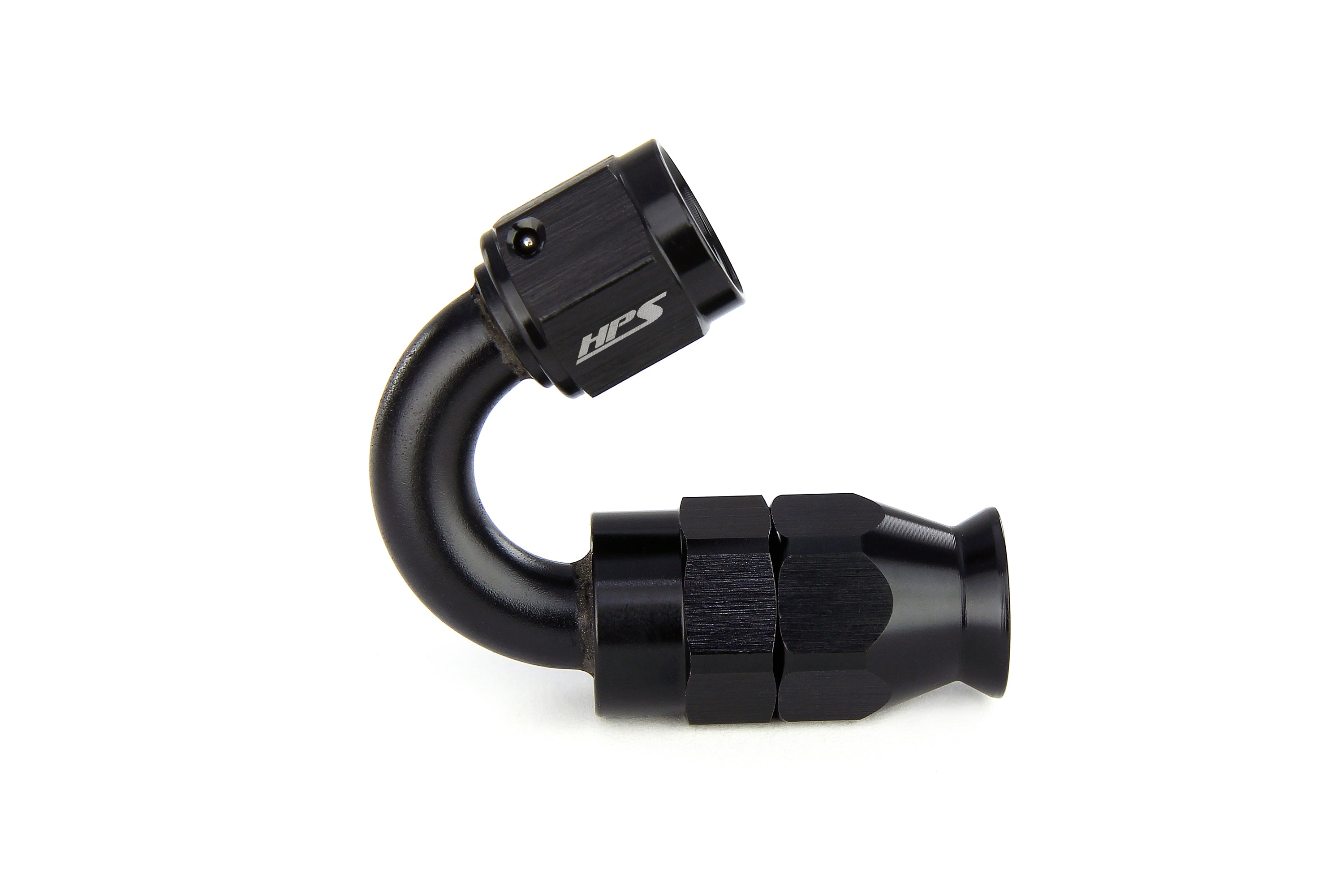 HPS Performance Straight/ 30-180 Degree 3-10 Compression Teflon Hose End to AN Female for Stainless Steel Reinforced PTFE Hose, Aluminum, Black