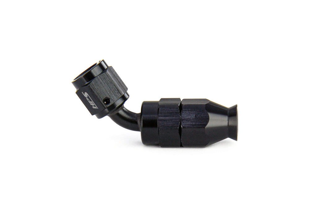 HPS Performance Straight/ 30-180 Degree 3-10 Compression Teflon Hose End to AN Female for Stainless Steel Reinforced PTFE Hose, Aluminum, Black