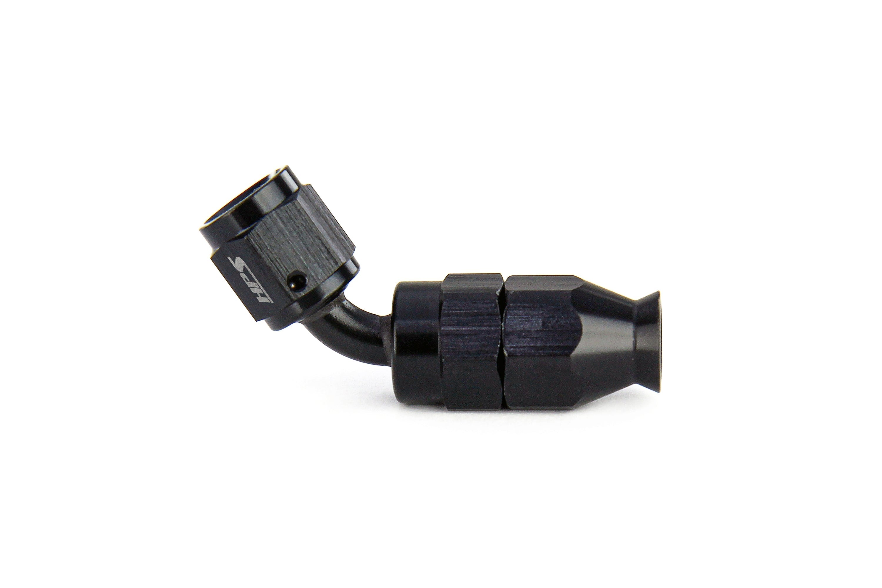 HPS Performance Straight/ 30-180 Degree 3-10 Compression Teflon Hose End to AN Female for Stainless Steel Reinforced PTFE Hose, Aluminum, Black