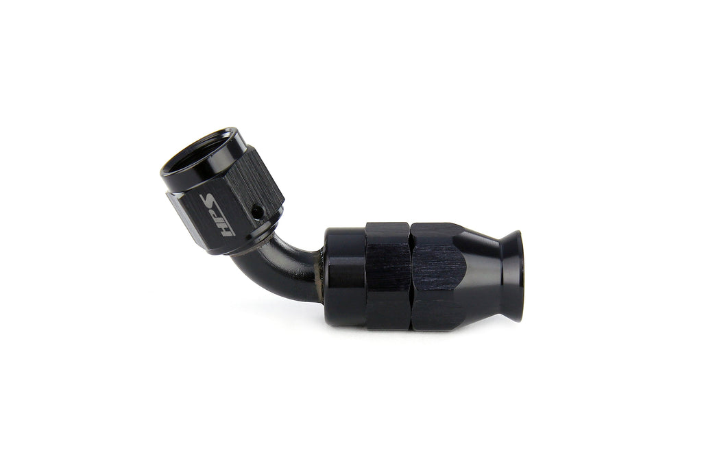 HPS Performance Straight/ 30-180 Degree 3-10 Compression Teflon Hose End to AN Female for Stainless Steel Reinforced PTFE Hose, Aluminum, Black