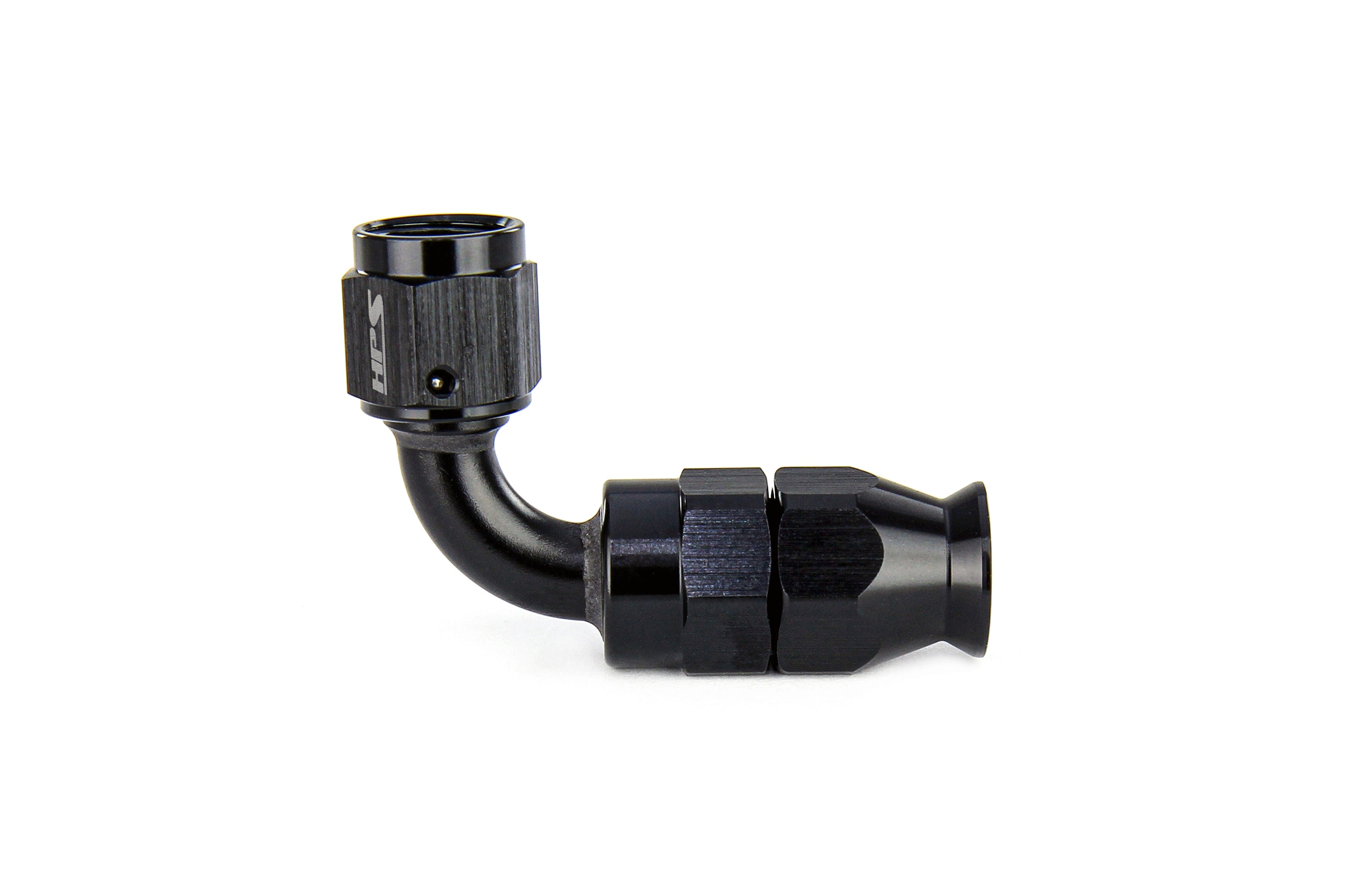 HPS Performance Straight/ 30-180 Degree 3-10 Compression Teflon Hose End to AN Female for Stainless Steel Reinforced PTFE Hose, Aluminum, Black