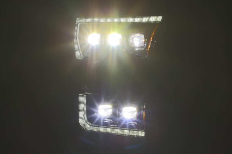 AlphaRex 17-20 Ford Raptor NOVA LED Proj Headlights Plank Style Alpha Black w/Activ Light/Seq Signal 880163