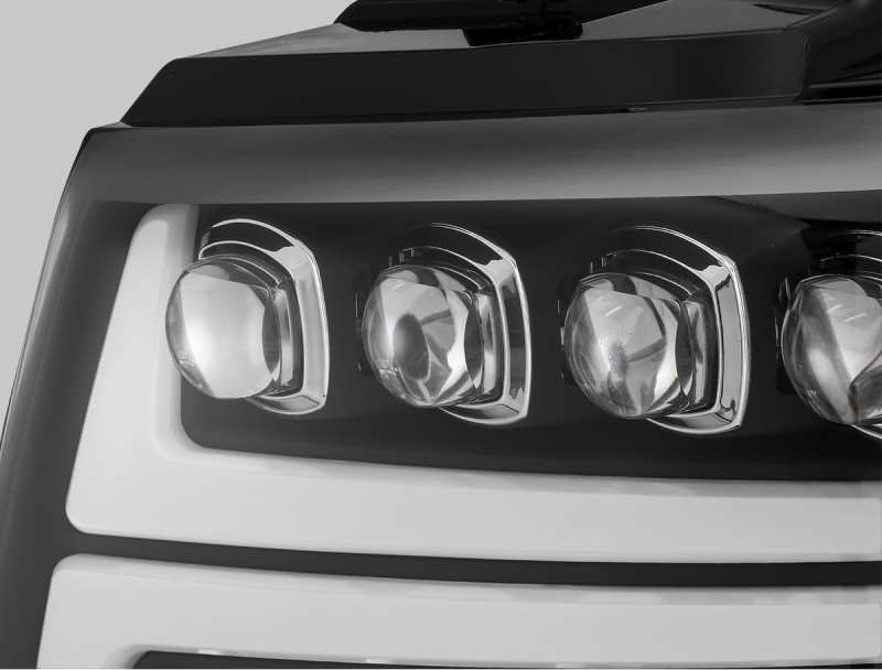 AlphaRex 07-13 Chevy AvalancheáNOVA LED Proj Headlights Plank Style Matte Black w/Activ Light/DRL 880288