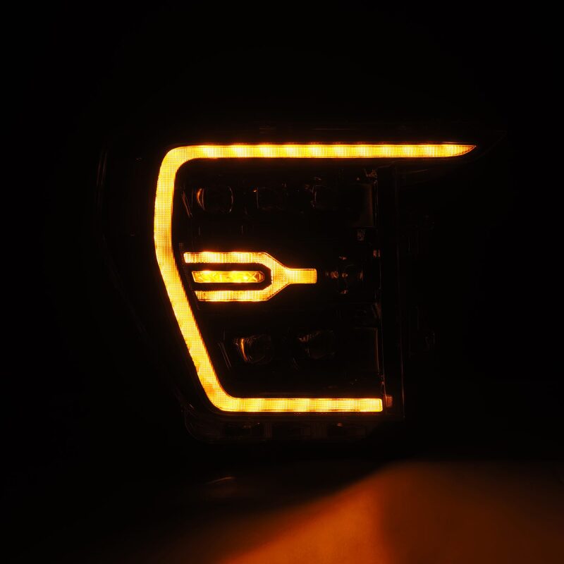 AlphaRex 21-22 Ford F-150 NOVA LED Proj Headlights Plank Style Alpha Blk w/Activ Light/Seq Signal 880138