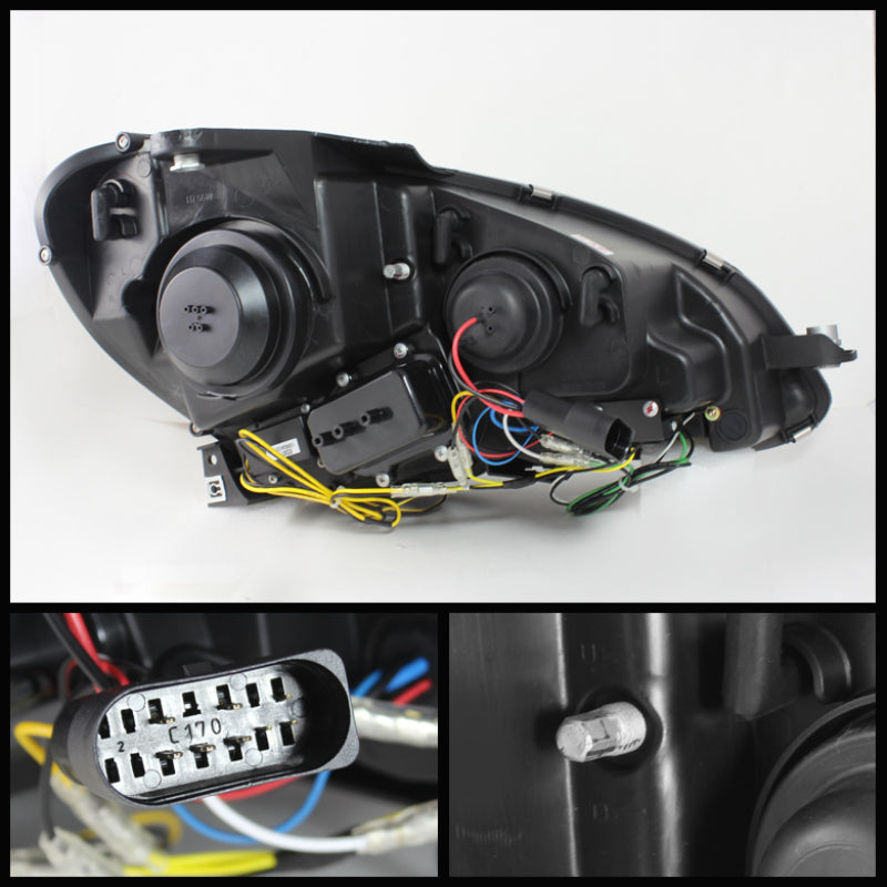 Spyder Mercedes Benz W204 C-Class 12-13 Projector Halogen Model- DRL Blk PRO-YD-MBW20412-DRL-BK 5074249
