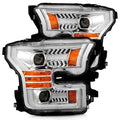 AlphaRex 15-17 Ford F-150 PRO-Series Projector Headlights Plank Style Chrm w/Activ Light/Seq Signal 880157