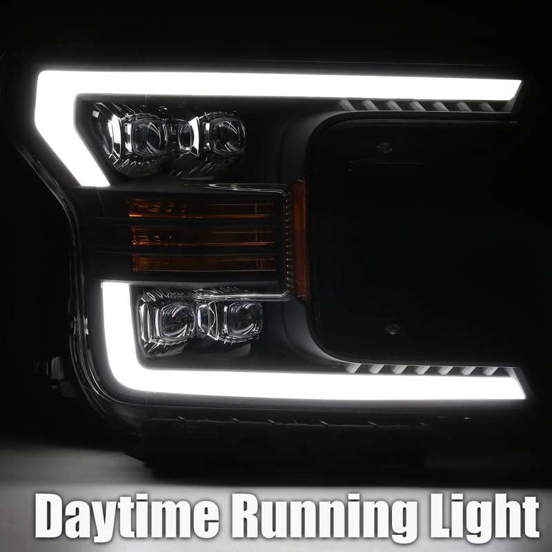 AlphaRex 18-19 Ford F-150 NOVA LED Proj Headlights Plank Style Matte Black w/Activ Light/Seq Signal 880182