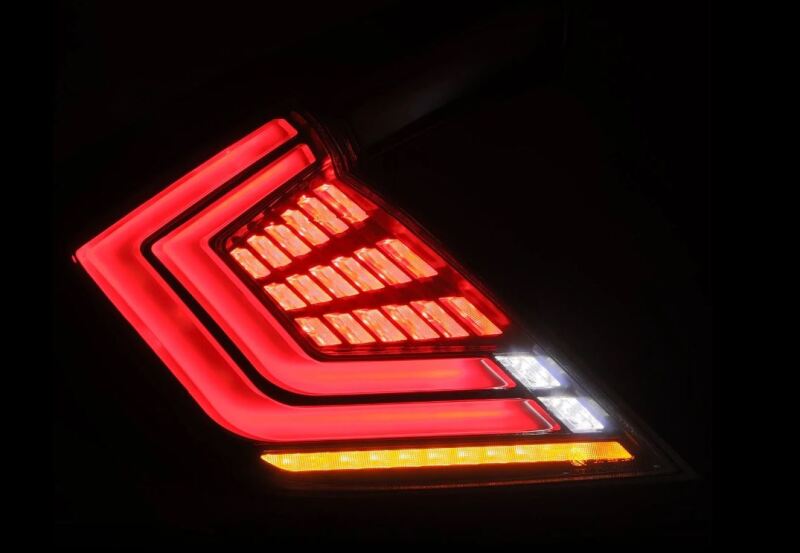 AlphaRex 16-21 Honda Civic Hatchback / Type-R FK8 Nova-Series LED Tail Lights - Black Smoke 676010