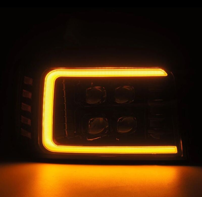 AlphaRex 92-96 Ford F-Series/Bronco NOVA-Series LED Proj Headlight Alpha-Bk w/Actv Light SS & SBDRL 880269