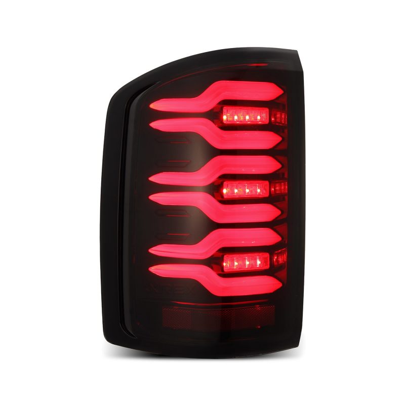 AlphaRex 14-18 GMC Sierra 1500/2500HD/3500HD LUXX-Series LED Tail Lights Blk/Red w/Actv Lgt Seq. Sig 630050