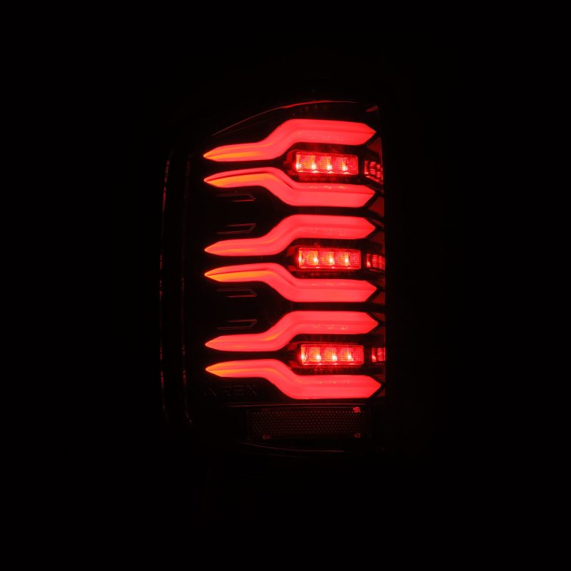 AlphaRex 14-18 Chevy Silverado 1500 Luxx-Series LED Tail Lights Alpha-Black w/Activ Light/Seq Signal 620040