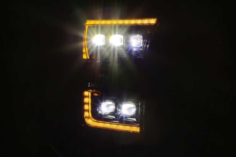AlphaRex 17-20 Ford Raptor NOVA LED Proj Headlights Plank Style Alpha Black w/Activ Light/Seq Signal 880163
