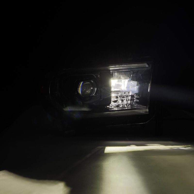 AlphaRex 07-13 Toyota Tundra / 08-17 Sequoia LUXX LED Proj HL Alpha-Blk w/Actv Light Seq. Sig + DRL 880825