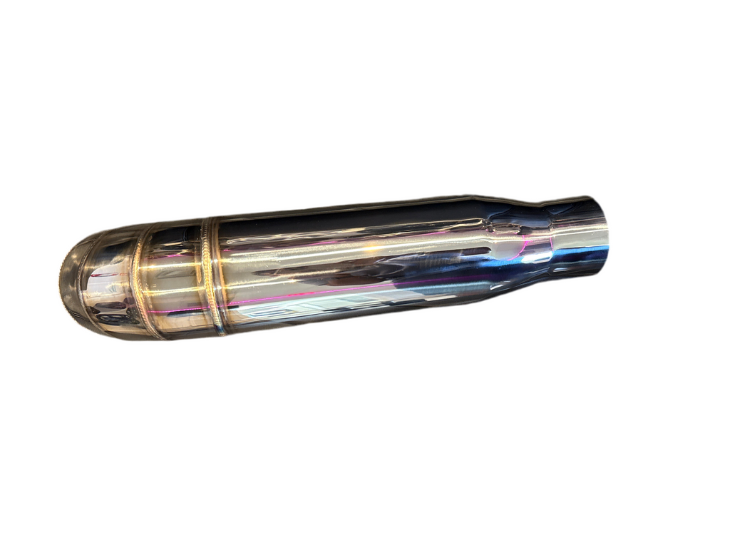 SPDZ1 Universal 3" to 4" VIP Exhaust Tips "Blast Pipes" Style - Single - Turn Down - Stainless Tip