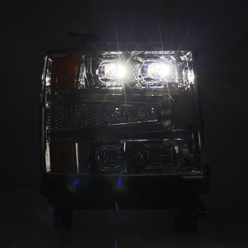 AlphaRex 16-18 Chevy 1500HD NOVA-Series LED Proj Headlights Chrm w/Actv Lgt/SeqSig & DRL(Req 810023) 880238