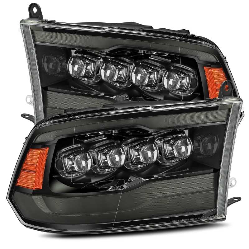 AlphaRex 09-18 Dodge Ram 1500HD NOVA LED Projector Headlights Plank Style Design Alpha Black w/DRL 880541