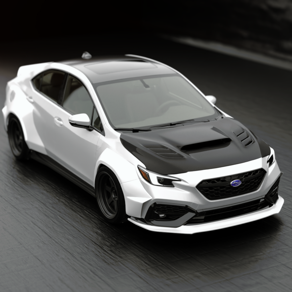 JDMuscle [22-25 WRX] Carbon Fiber Hood V1