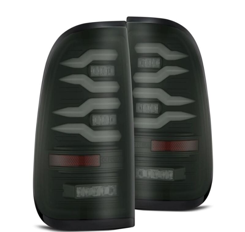 AlphaRex 97-03 Ford F150 / 99-16 Ford F250/F350/F450/F550 LUXX-Series LED Tail Lights - Black 658002