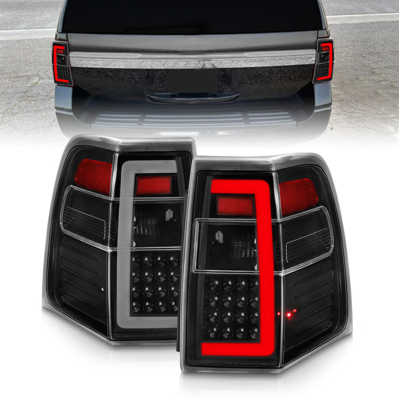 ANZO 07-17 Ford Expedition LED Taillights w/ Light Bar Black Housing Clear Lens 311408