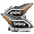 AlphaRex 08-13 Infiniti G37 NOVA LED Proj Headlights Alpha Black w/Activ Light/Seq Signal/Switch DRL 881986
