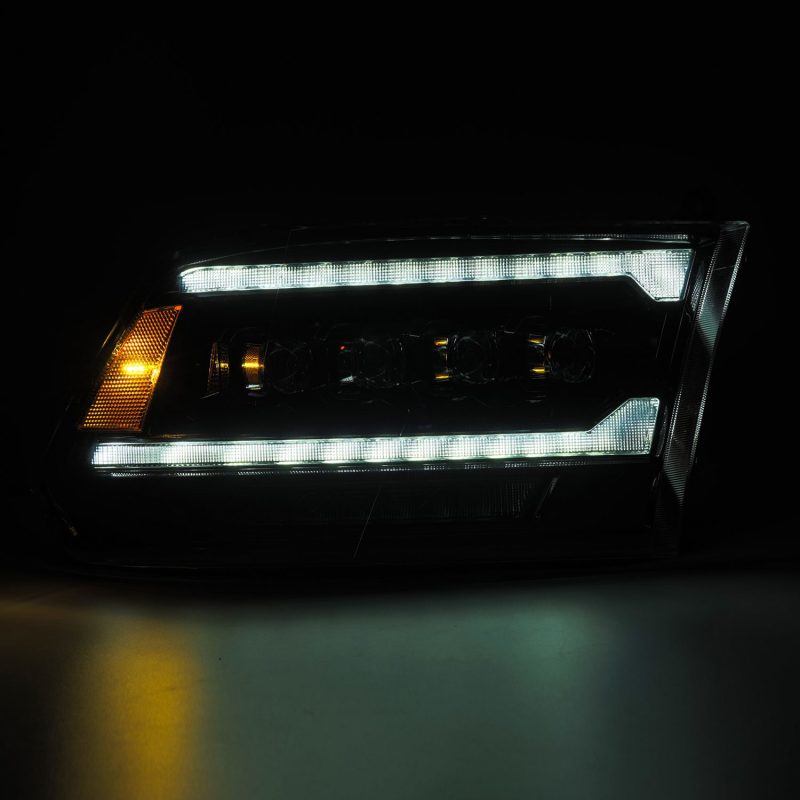 AlphaRex 09-18 Ram 2500 NOVA LED Proj Headlights Plank Style Alpha Blk w/Activ Light/Seq Signal/DRL 880557