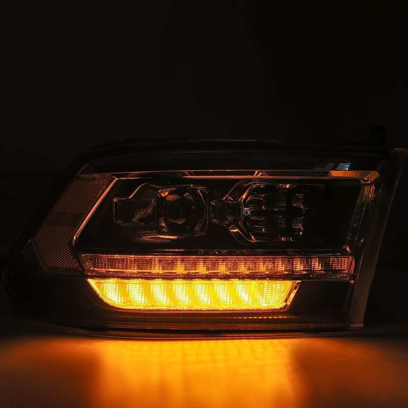 AlphaRex 09-18 Dodge Ram 1500HD PRO-Series Proj Headlights Plank Style Alpha Black w/Seq Signal/DRL 880524