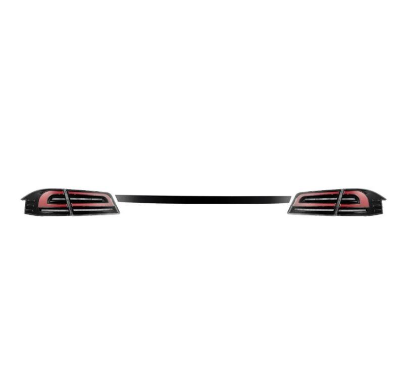 AlphaRex 12-21 Tesla Model S LUXX-Series LED Tail Lights - Black/Red 601130