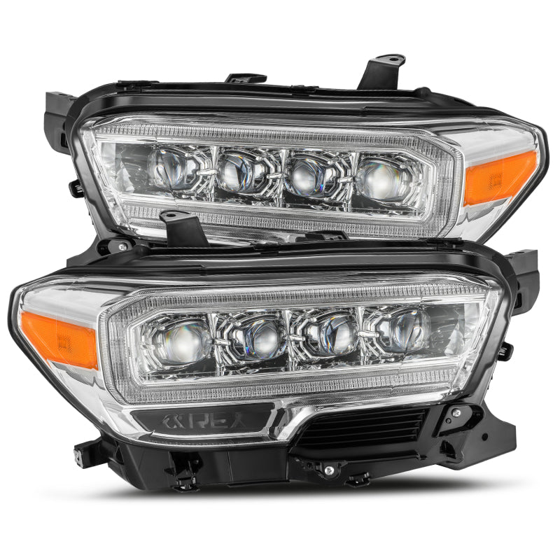AlphaRex 16-20 Toyota Tacoma NOVA LED Projector Headlights Plank Style Chrome w/Activation Light 880706