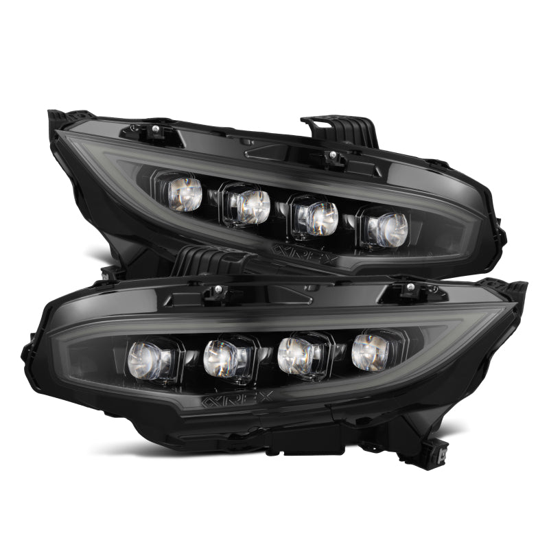 AlphaRex 16-21 Honda Civic NOVA-Series LED Proj Headlights Alpha-Black w/Actv Lgt & Seq.Sig / SB DRL 880492