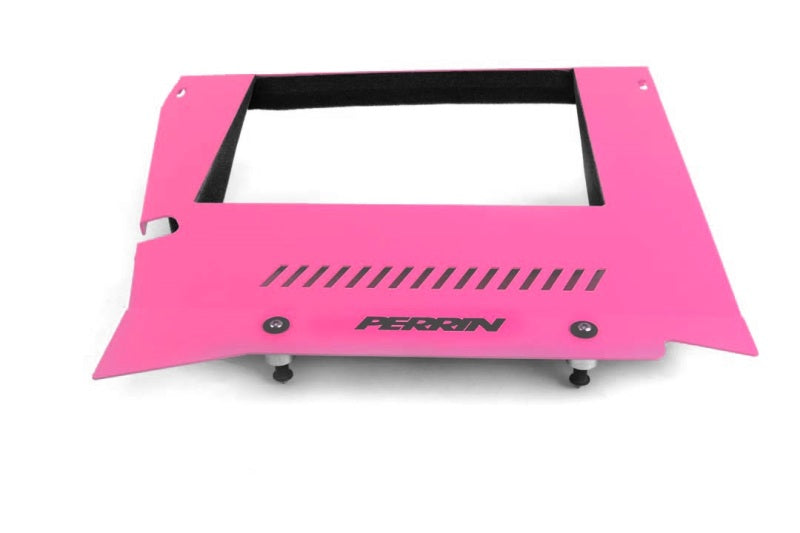 Perrin [15-21 WRX] Engine Cover Kit - Intercooler Shroud + Pulley Cover - Hyper Pink | PSP-ENG-165HP
