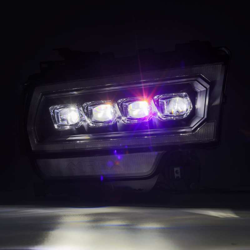 AlphaRex 19-21 Ram 2500 NOVA LED Proj Headlights Plank Style Black w/Activ Light/Seq Signal/DRL 880553