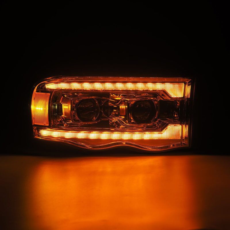 AlphaRex 02-05 Dodge Ram 1500 LUXX LED Proj Headlights Plank Style Chrome w/Activ Light/Seq Signal 880568