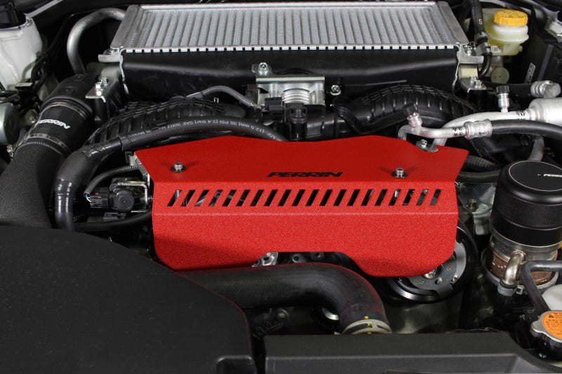 Perrin [22-25 WRX] Pulley Cover - Red | PSP-ENG-153RD