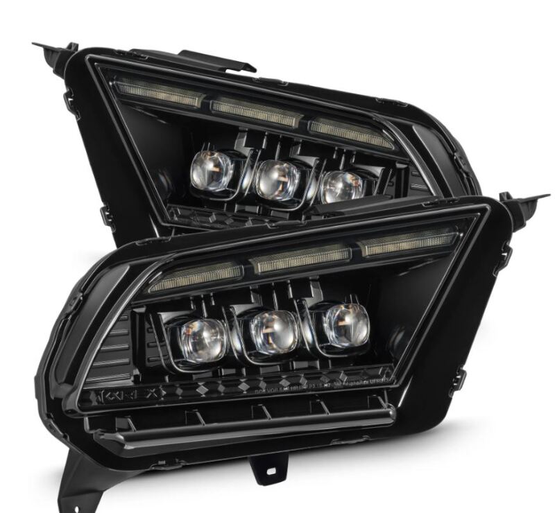 AlphaRex 10-12 Ford Mustang NOVA-Series LED Proj. Headlights Alpha-Blk w/Activ Lght & Seq.Sig SB DBL 880490