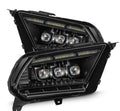 AlphaRex 10-12 Ford Mustang NOVA-Series LED Proj. Headlights Alpha-Blk w/Activ Lght & Seq.Sig SB DBL 880490