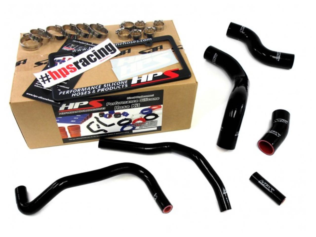 HPS Black Reinforced Silicone Radiator + Heater Hose Kit Subaru 13-16 BRZ