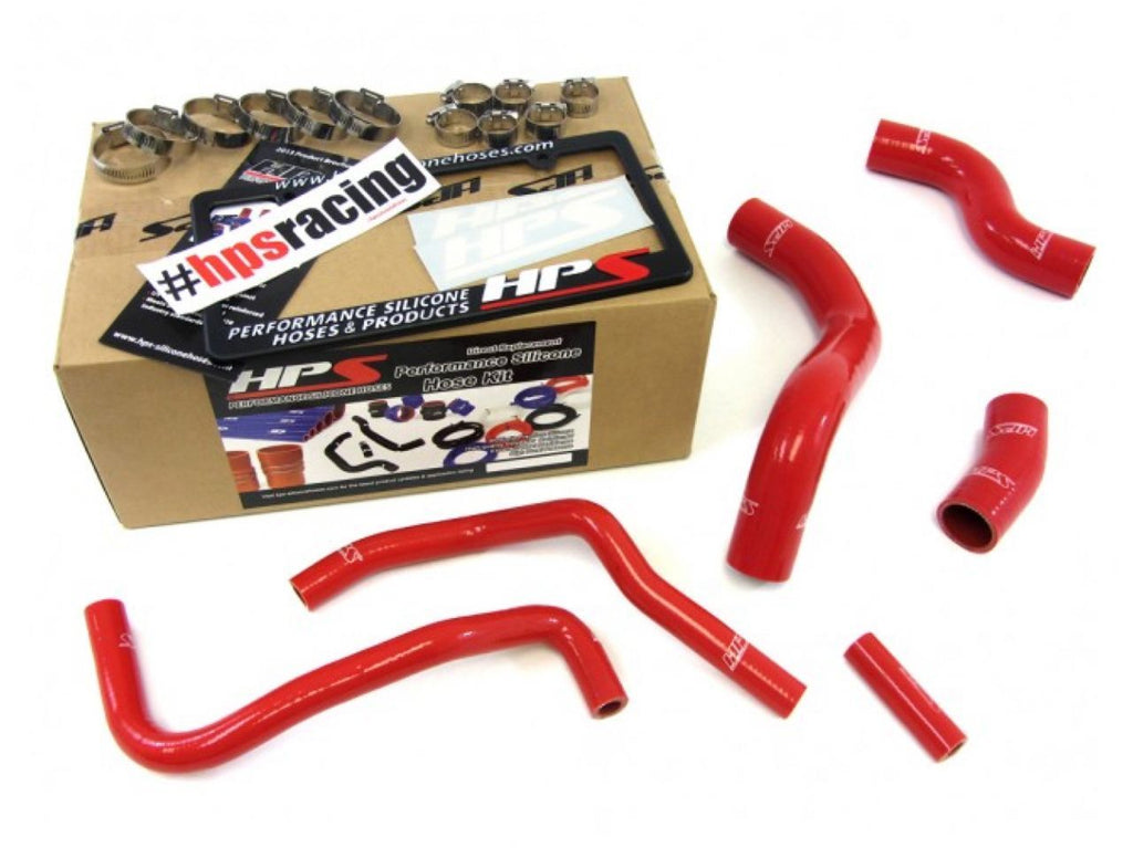 HPS Red Reinforced Silicone Radiator + Heater Hose Kit Subaru 13-16 BRZ