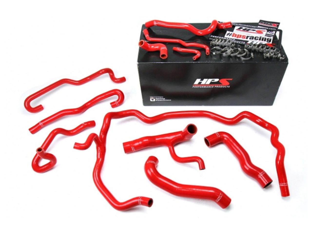 HPS Red Reinforced Silicone Radiator + Heater Hose Kit Coolant BMW 04-05 530i E60 Left Hand Drive