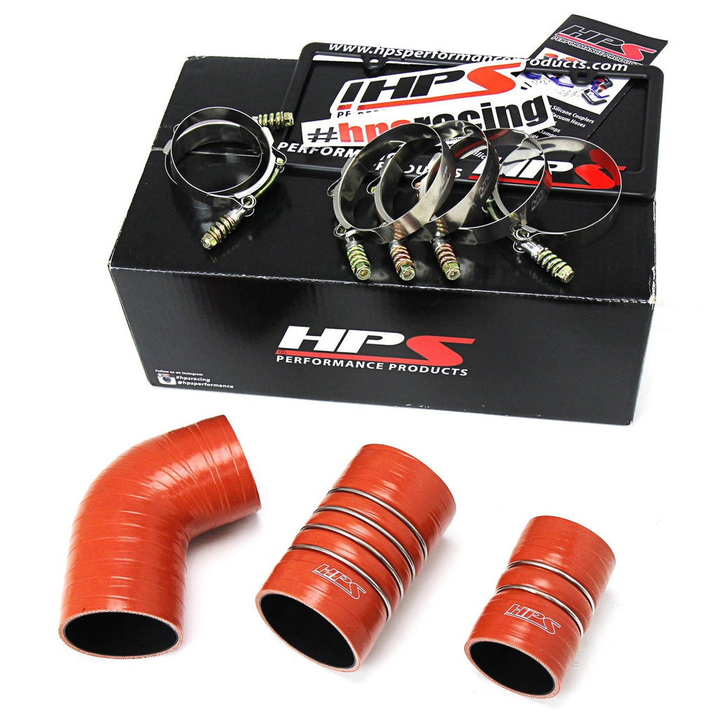 HPS High Temp Aramid Reinforced Silicone Intercooler Hose Boots Kit GMC 2006-2010 Sierra 3500 6.6L Duramax Diesel