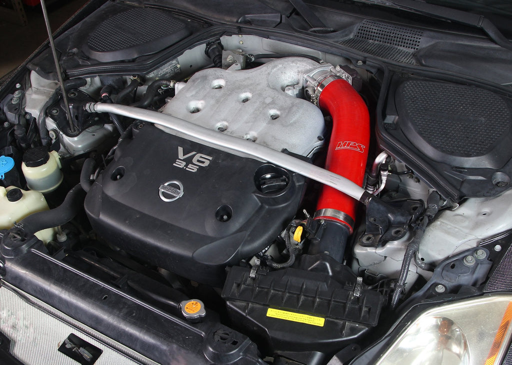 HPS Red Reinforced Silicone Post MAF Air Intake Hose Kit Nissan 03-06 350Z 3.5L V6