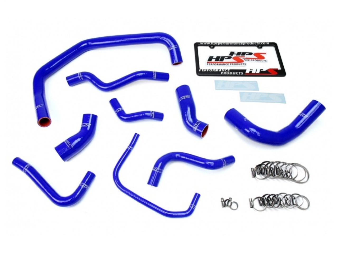 HPS Blue Reinforced Silicone Radiator Hose Kit For Ford 03-04 Mustang SVT