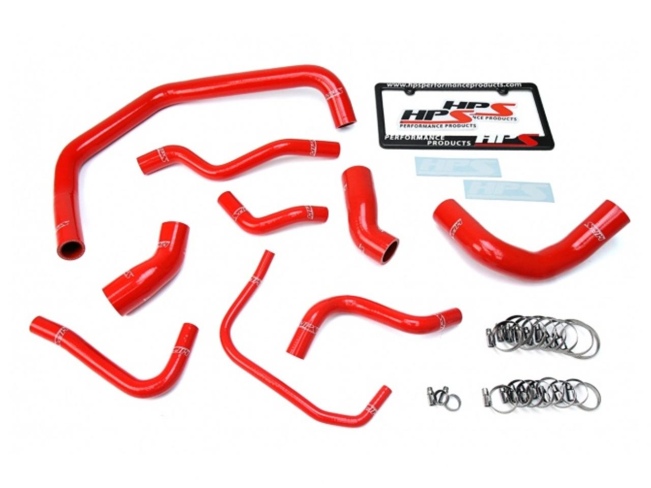HPS Red Reinforced Silicone Radiator Hose Kit For Ford 03-04 Mustang SVT