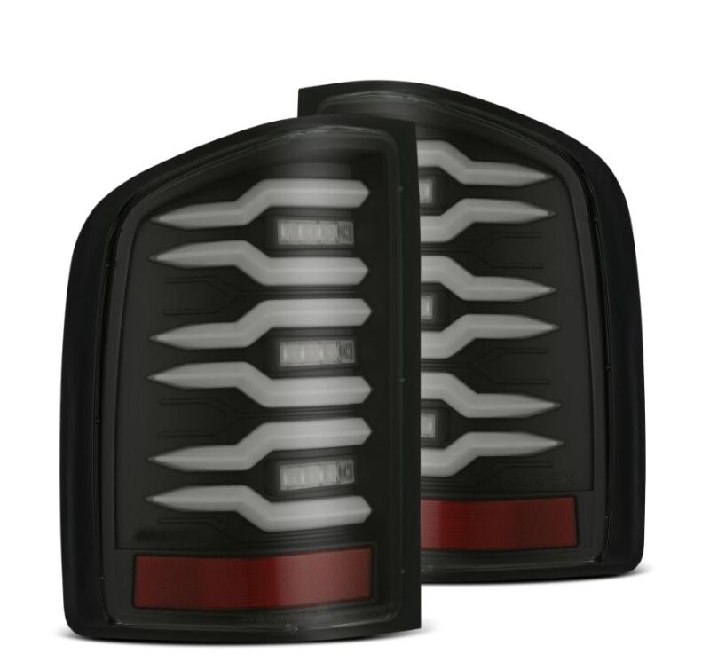AlphaRex 07-14 Chevrolet Silverado 1500/2500HD/3500HD Luxx-Series LED Tail Lights Blk w/Smoked Lens 620080