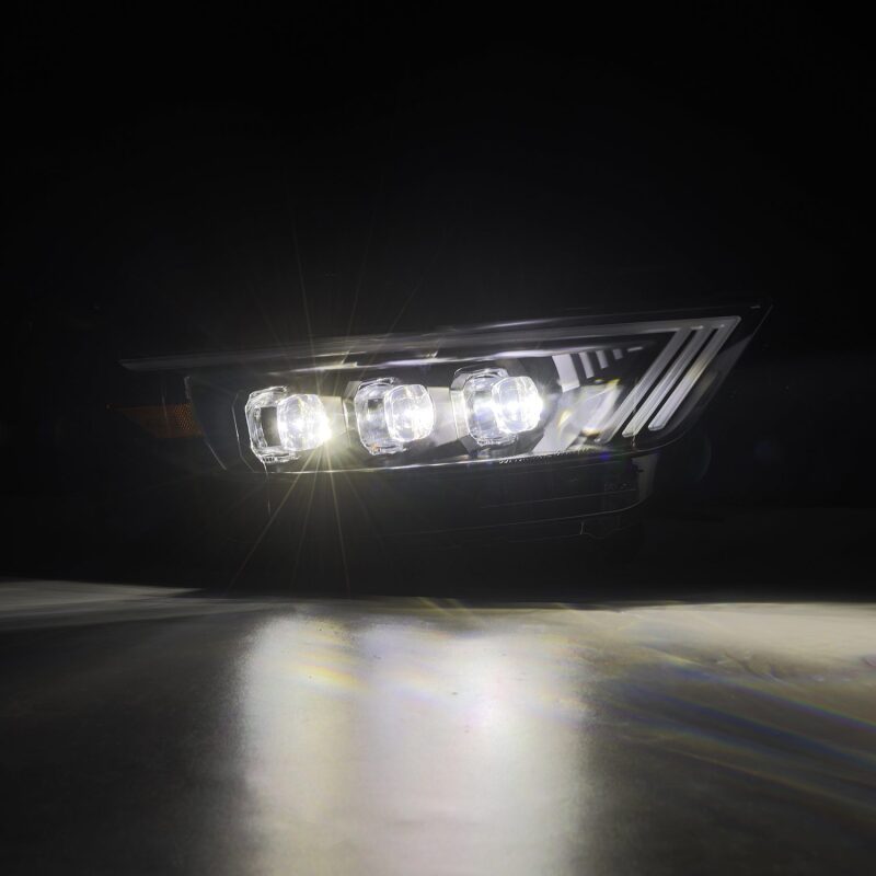 AlphaRex 15-17 Ford Mustang NOVA Series LED Projector Headlights Blk 880144