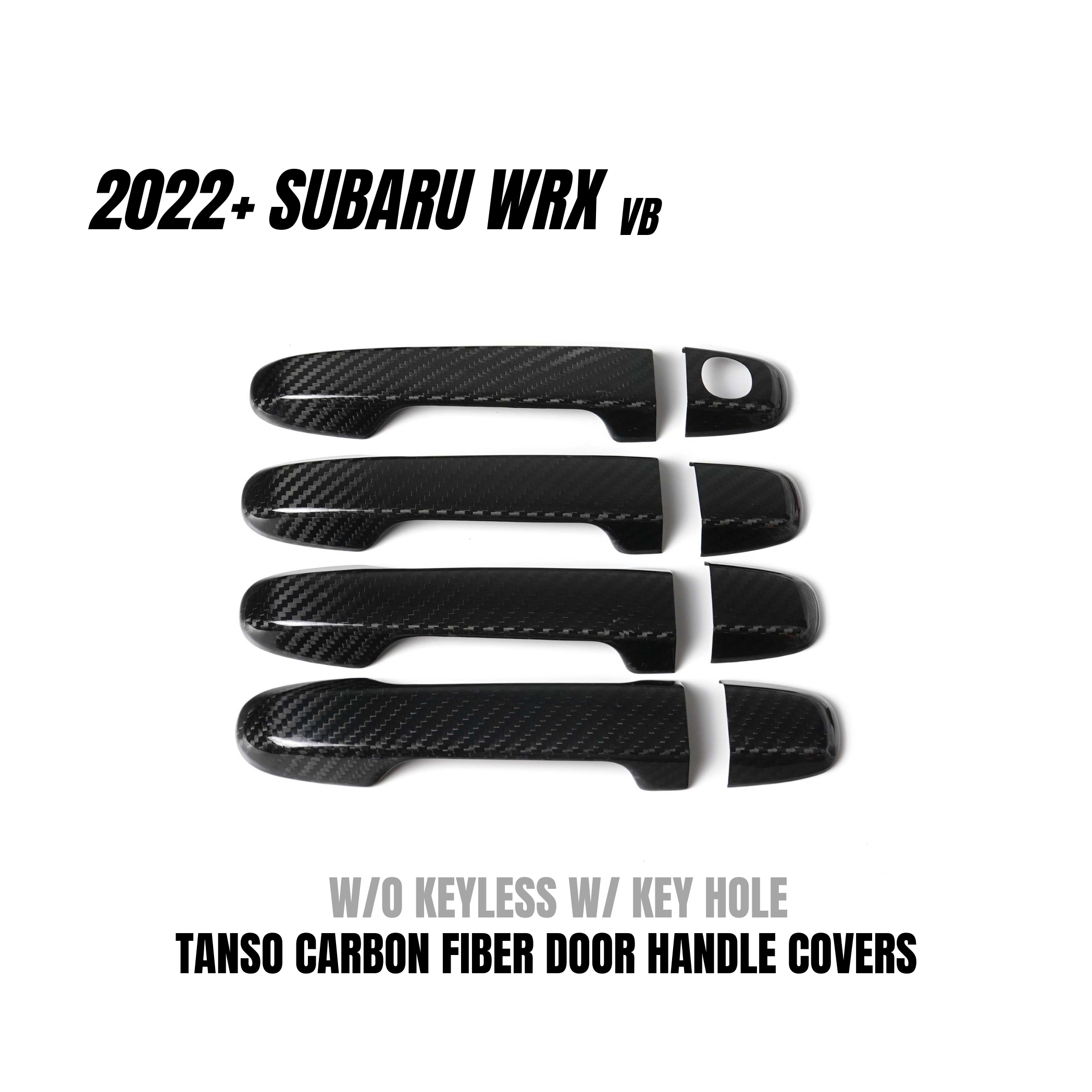 JDMuscle [22-25 WRX] Tanso Dry Carbon Fiber Door Handle Covers w/ Gloss Finish