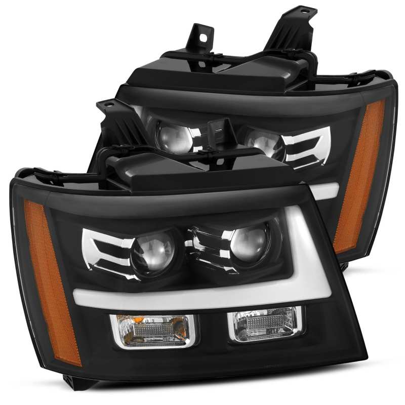 AlphaRex 07-14 Chevrolet Tahoe/Suburban LUXX-Series LED Projector headlights Black w/ DRL/Sequential 880295