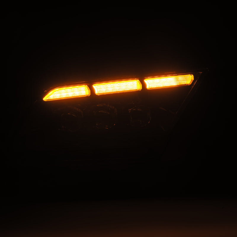 AlphaRex 13-14 Ford Mustang NOVA-Series LED Projector Headlights Blk w/Activ Lght & Seq.Sig / SB DRL 880487