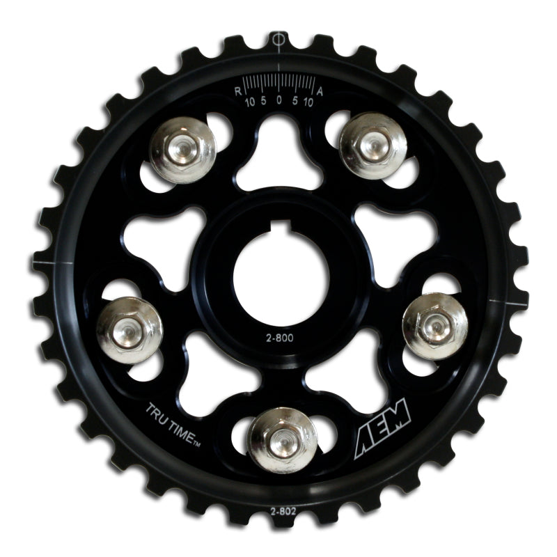 AEM Electronics Tru-Time Cam Gear Black 5-Bolt Honda B Series