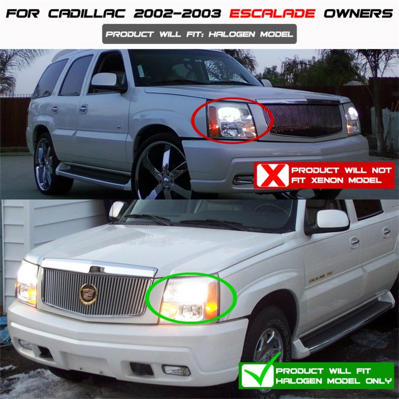 Spyder Cadillac Escalade 02-06 Projector Halogen Model- LED Halo DRL Blk PRO-YD-CE02-DRL-BK 5037947